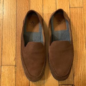Aquatalia brown suede leather loafers made in Italy size 7.5